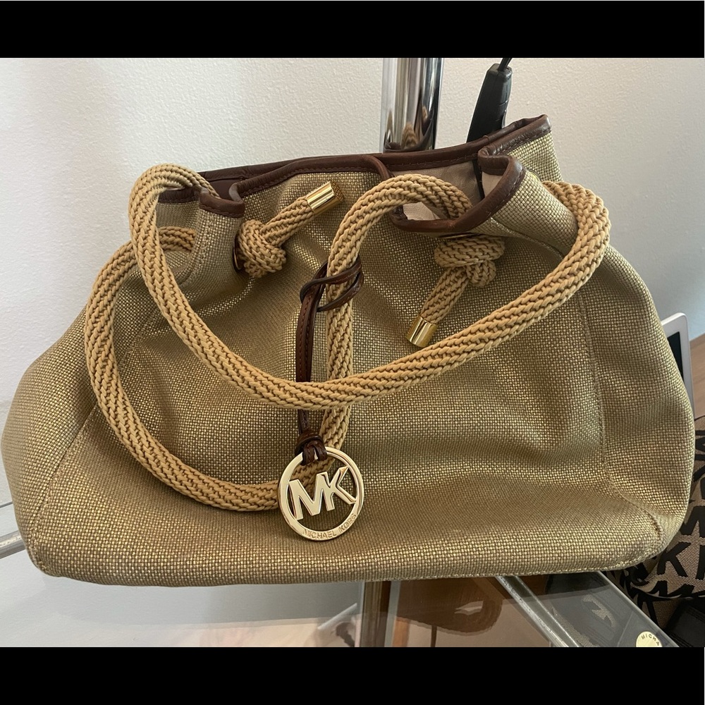 Michael Kors Gold bucket bag rope knot handles
